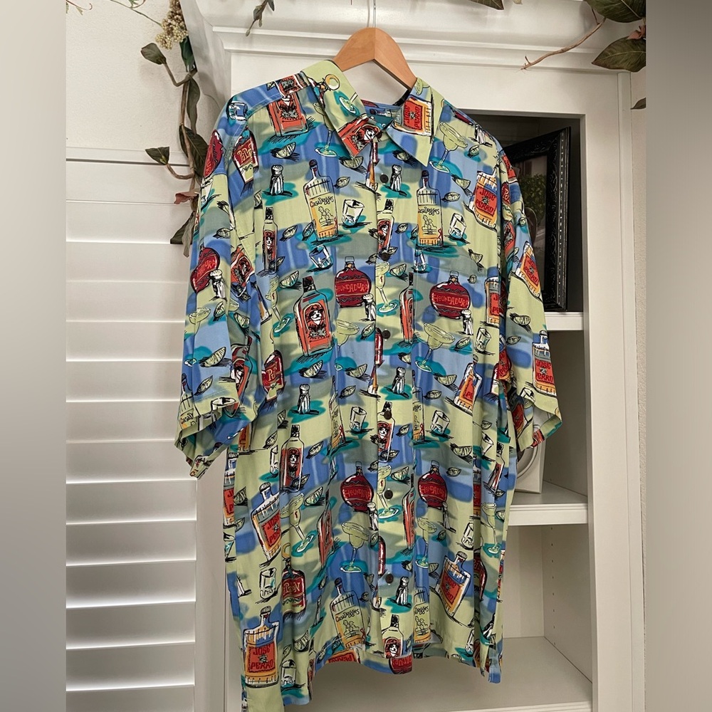 Big Dogs Hawaiian Style Shirt 100% Rayon Margarita, Tequila Theme 1X 2X - Picture 1 of 3